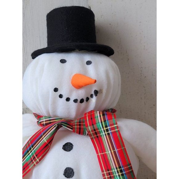Plush snowman top hat scarf home decor xmas figure - Picture 3 of 10